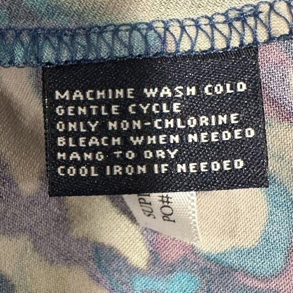 American Living Floral Ruched Dress | Size 14 |‎ Blue Purple | Sleeveless Sheath - Picture 9 of 10